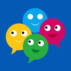 Happy imoji line art illustration 