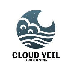 Obraz premium Cloud Veil Vector Logo Design