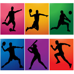 cards people sportsmen vector image