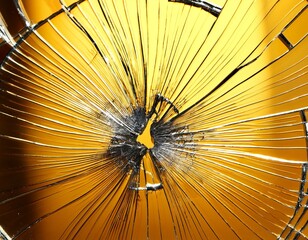 Shattered Mirror on yellow Background