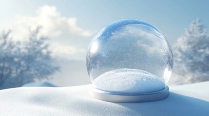 a snow globe sitting on top of a snow covered ground