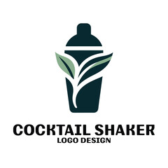 Cocktail Shaker Vector Logo Design