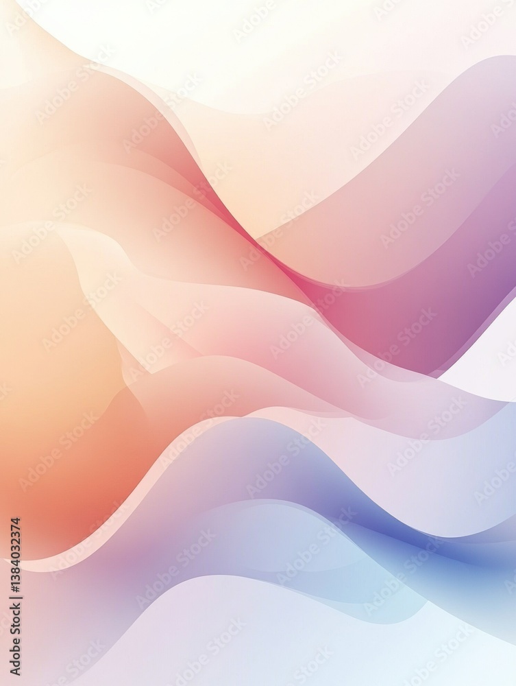 Poster Modern abstract background featuring layered gradient forms in soft pastel tones with a fluid minimalistic aesthetic suitable for contemporary designs