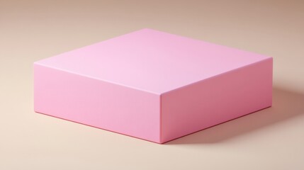 a pink box on a beige surface