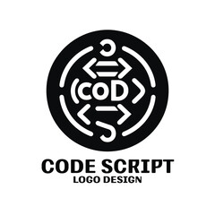 Code Script Vector Logo Design