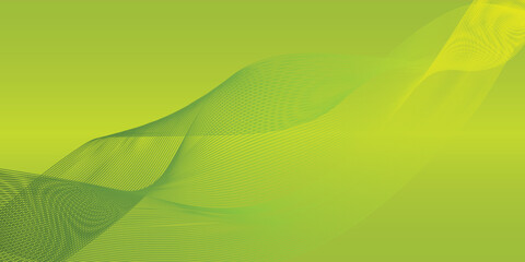 Futuristic Abstract glowing wave lines on green background. Dynamic wave pattern. Suit for poster, banner, brochure, cover, website, flyer. Vector illustration