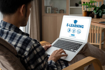 E-learning website with modish sofware for student to study online on the internet network