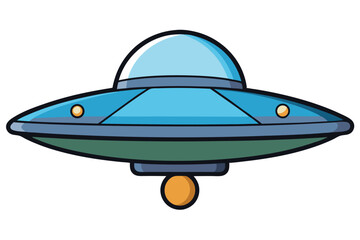 UFO in Space Silhouette Illustration and Extraterrestrial.