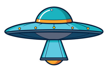UFO in Space Silhouette Illustration and Extraterrestrial.