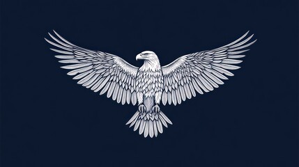 Obraz premium Majestic eagle wings spread, dark background, freedom symbol, design element