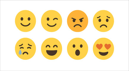 Naklejka premium Diverse emoji expressions collection. Vector icons