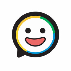 Fototapeta premium Smiling emoticon displays happiness within digital message chat