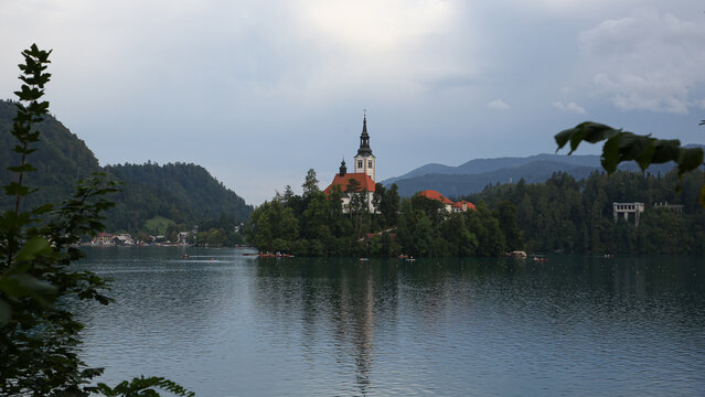 Iglesia de la Madre de Dios en el Lago, Lago Bled, Eslovania