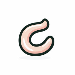 Fototapeta premium Curved sausage twists around forming round shape on white backdrop