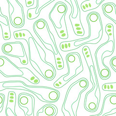 Golf course layout seamless pattern. Top view of vector map outline blueprint