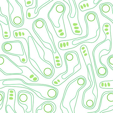 Golf course layout seamless pattern. Top view of vector map outline blueprint