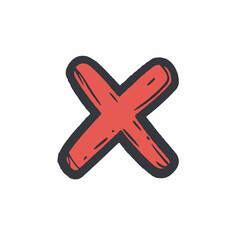Obraz premium Red cross rejects error isolated simple artwork background