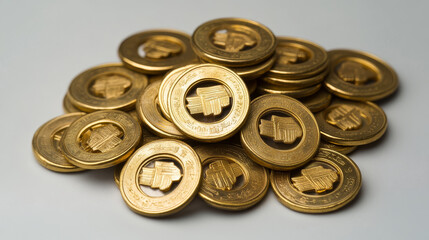 Stack of golden coins for wealth or lucky concept design. Jpeg version also available in gallery