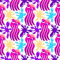 Summer ocean animals seamless octopus pattern for wrapping paper and fabrics and linens and kids clothes