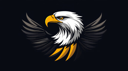 Fototapeta premium Eagle bird icon. Vector heraldic emblem of powerful wild falcon with stretching clutches. Symbol of eagle hawk predator for sport team mascot shield, company badge, guard service, hunting club label