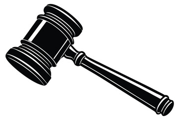Judge gavel silhouette icon, Judge hammer silhouette vector, Judge gavel icon vector illustration.