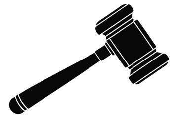 Judge gavel silhouette icon, Judge hammer silhouette vector, Judge gavel icon vector illustration.