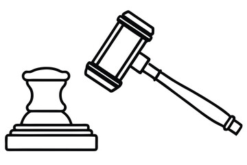 Judge gavel silhouette icon, Judge hammer silhouette vector, Judge gavel icon vector illustration.