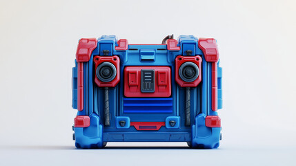 Fototapeta premium Robot toolbox red and blue on a white background,3d rendering