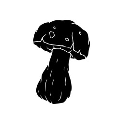 Silhouette, stamp, stencil of forest porcini mushrooms.Vector graphics.