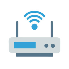 Fototapeta premium Stylish Wireless Router Icon for Home Networking
