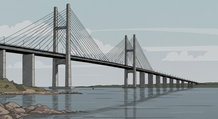 Obraz premium Oresund Bridge Illustration