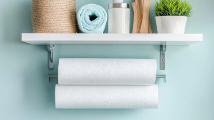 Obraz premium Step-by-step diy paper towel organizer guide for kitchen efficiency and style