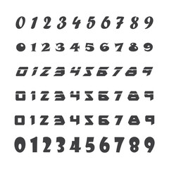 set of creative number 1 to 10 logo designs. abstract number design vector illustration
