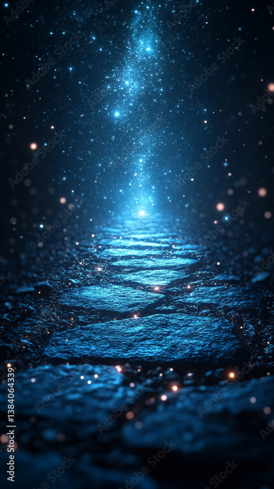 Wall mural a cosmic abstract background symbolizing the infinite universe with a glowing portal. it represents 