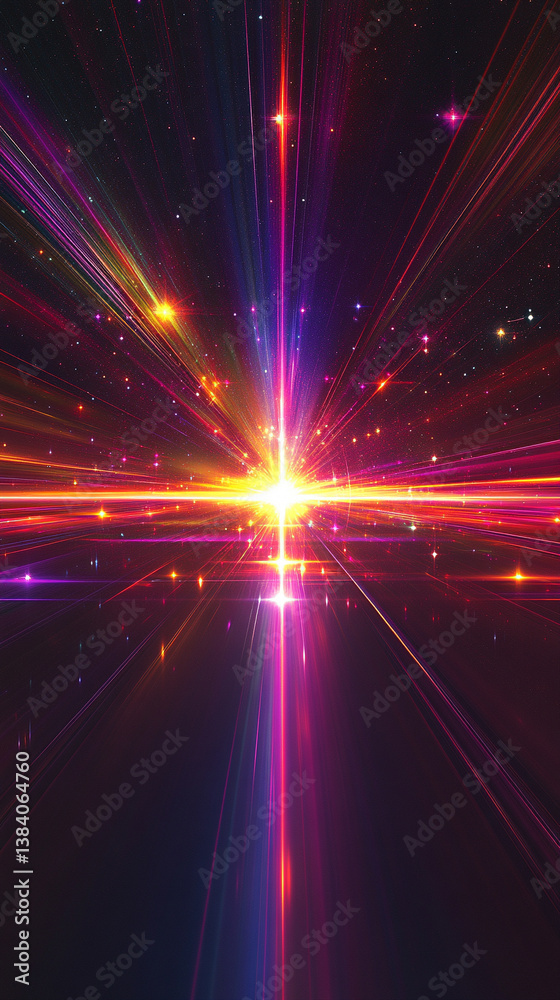 Wall mural a cosmic abstract background symbolizing the infinite universe with a glowing portal. it represents 