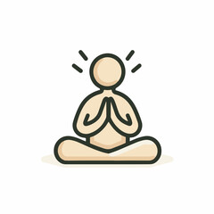 Meditating figure symbolizes mindfulness with closed eyes posture
