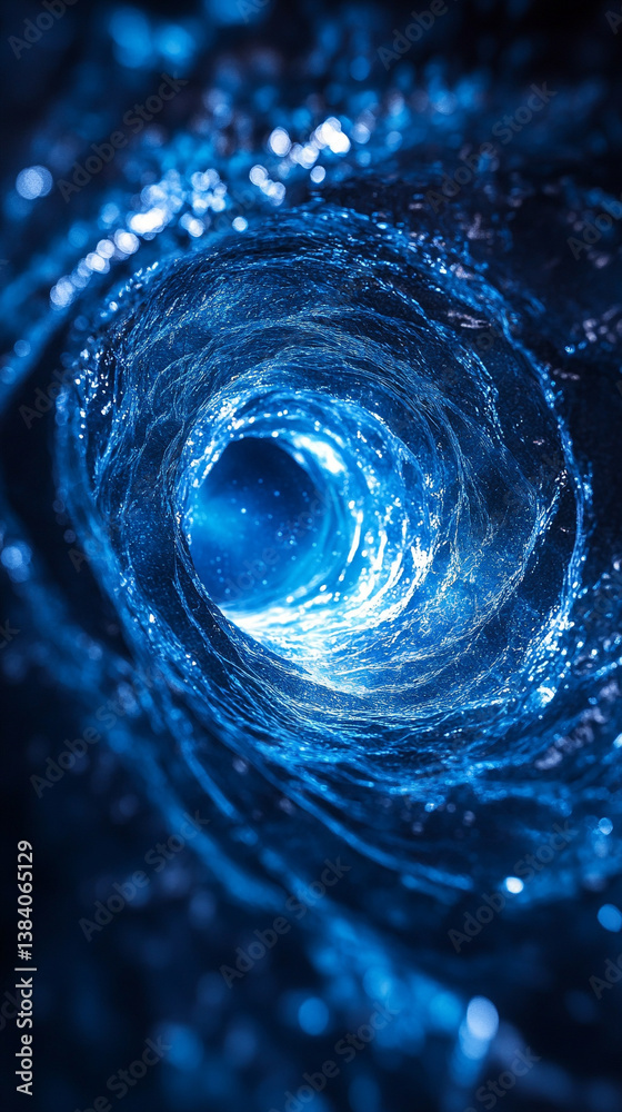 Wall mural a cosmic abstract background symbolizing the infinite universe with a glowing portal. it represents 