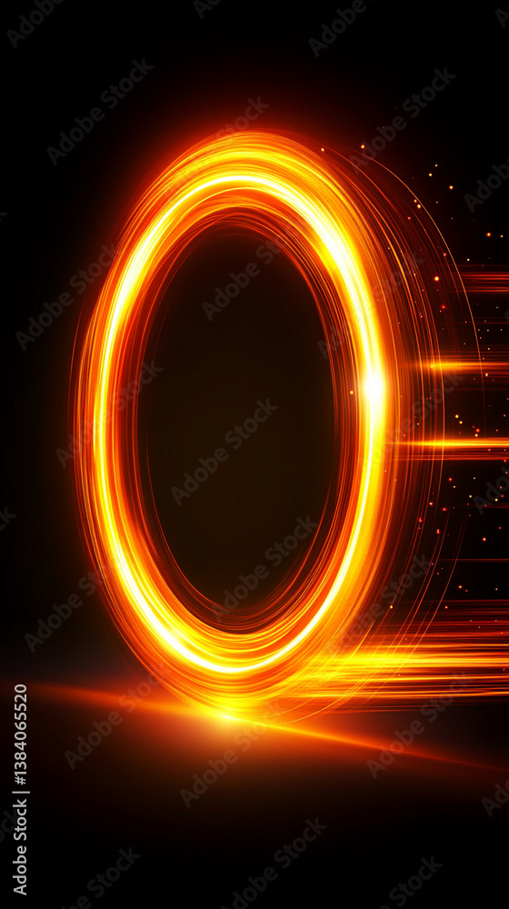 Wall mural a cosmic abstract background symbolizing the infinite universe with a glowing portal. it represents 