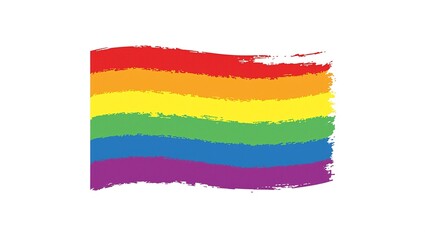 Stylized pride flag in bold colors against a white background perfect for design projects