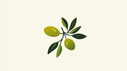 Fresh curling green cartoon olive logo with grades and quality of olive oil depicted by levels in shades of green in an organic bio concept