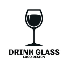 Drink Glass Vector Logo Design