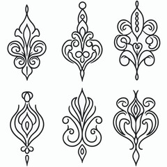 Ornamental patterns show design flourishes decorative elements artwork