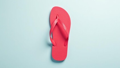 Fototapeta premium Overhead shot of a single flip-flop, bright white background, studio, item, flipflop