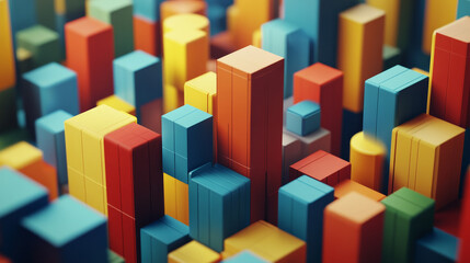 Finding solution concept. Breaking question into several pieces. Putting wood cubes with question marks.  
