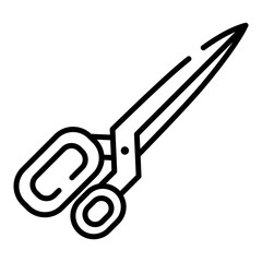 Sewing scissors black line icon