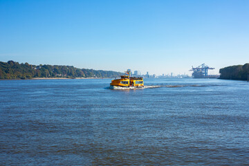 Yellow boat on the river