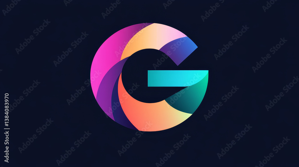 Fototapete set of alphabet symbols and elements of letter g, such a logo. rasterized version also available in 