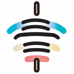 Abstract signal icon transmits data in clean backdrop design