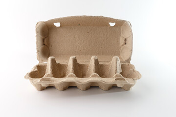 egg box front view. Materials for creative workshops, eco-conscious campaigns, schools, focusing on cardboard carton repurposing, sustainable design, DIY, and innovative packaging solutions,