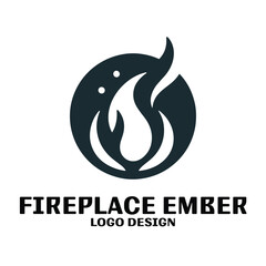 Obraz premium Fireplace Ember Vector Logo Design